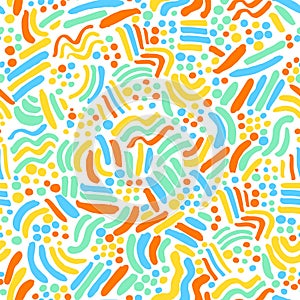 Colorful stripes dots and doodle