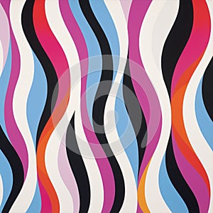Colorful Stripes And Wavy Lines A Psychedelic Abstraction Inspired By Julian Opie