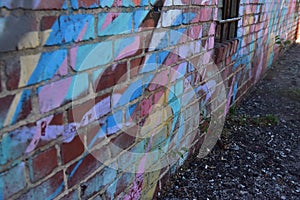 Graffiti on an old brick Building