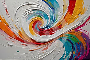 Colorful strokes emerge, swirling and converging to form an enchanting spiral of vibrant energy