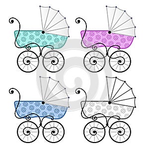 Colorful strollers