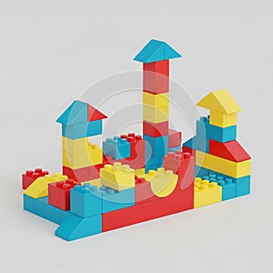 A colorful structure made from interlocking