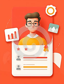 Student Profile User Interface Design Featuring Badges and Progress Indicators for Gamified Learning Experience