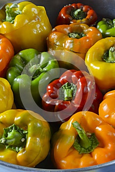 Colorful stuffed bell peppers with rice