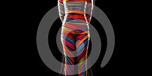 colorful stunning double exposure striped mosaic double silk generative AI