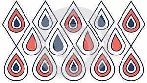 Colorful Stylized Raindrop Pattern, vector design Generative AI