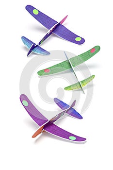 Colorful Styrofoam toy planes photo