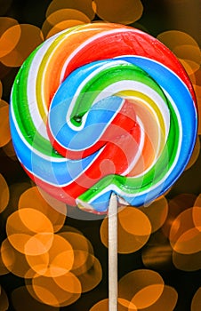 Colorful Sugar Candy in Front of Lights.