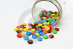 Colorful sugar-coated chocolate smarties