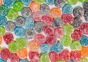 Colorful sugar jelly sweets background for text box