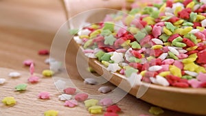 Colorful sugar sprinkles in the form of a star, candy.