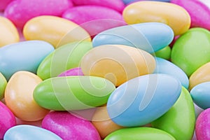 Colorful sugared almonds