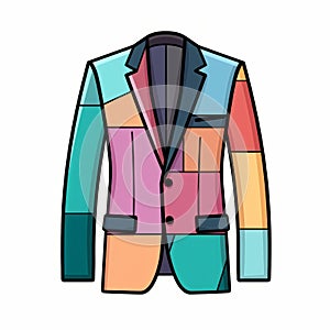 Colorful Suit Jacket Illustration: Minimalist, Simple, And Vibrant Design
