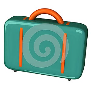 Colorful suitcase icon 3d