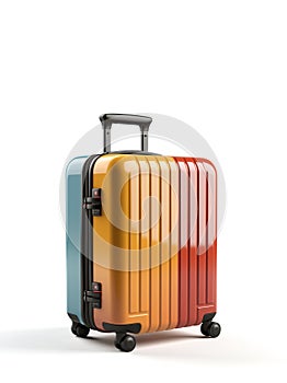 Colorful suitcase isolated on white background