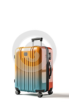 Colorful suitcase isolated on white background