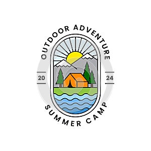 Colorful summer camp logo