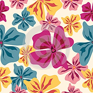 Colorful summer flower seamless pattern background