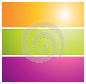 Colorful sunburst banners