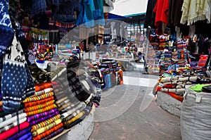 Colorful Sunday market in Otavalo, Ecuador photo