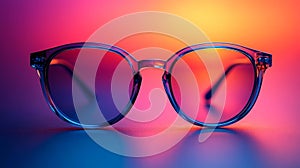 Colorful Sunglasses with Gradient Lens in a Bright Background photo