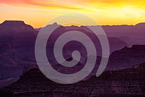 Colorful sunrise landscape view at Grand canyon