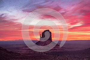 Colorful sunrise landscape view at Monument valley national park