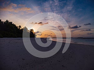 Colorful sunrise over the Indian Ocean