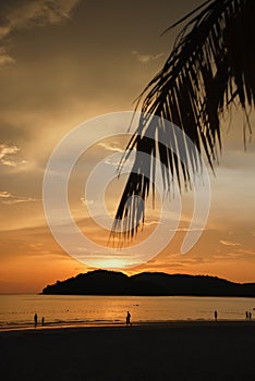 Colorful sunset at the beach