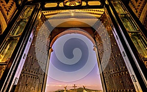 Colorful Sunset Front Door Our Lady of Remedies Church Cholula Mexico