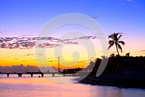 Colorful sunset in Key West Florida