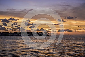 Colorful sunset in Key West. Miami, Florida