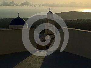 A colorful sunset lookout at a visit in Santorini. Greece I