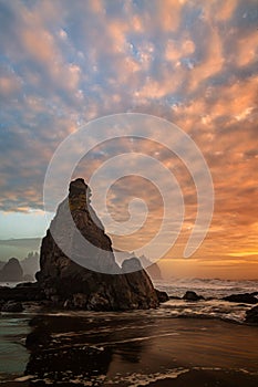 A Colorful Sunset at a Northern California Beach