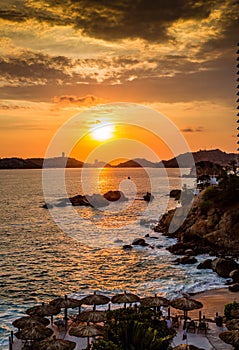 Colorful sunset over Acapulco bay.CR2 photo