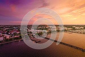colorful sunset over Bradenton, Florida