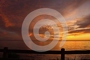 Colorful Sunset, Palos Verdes Peninsula, South Bay of Los Angeles County, California