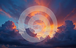 Dramatic Sunset Cloudscape with Fiery Hues