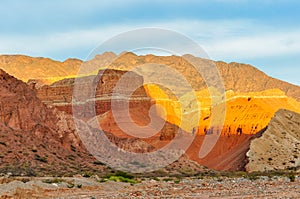 Colorful sunset in the Quebrada de las Conchas, Argentina