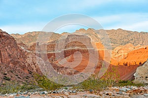 Colorful sunset in the Quebrada de las Conchas, Argentina