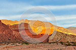 Colorful sunset in the Quebrada de las Conchas, Argentina