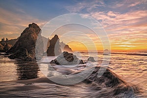 Colorful Sunset Seascape at a Northern California Beach