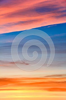 Colorful sunset with soft clouds