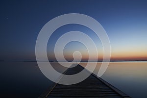 Colorful sunset at Vadum beach in Denmark