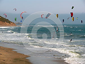 Colorful surf kites