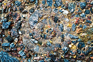 Colorful surface of collapsing, corrosive concrete wall.Texture, old plate background