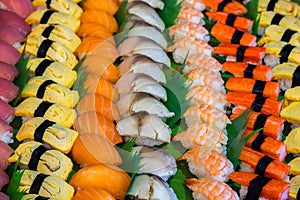 Colorful sushi, a delicious Japanese food.