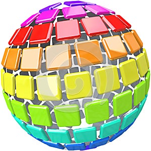 Colorful Swatches in Globe Sphere Pattern