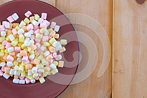 Colorful sweet candy in dise photo