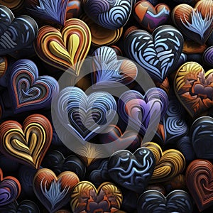 Colorful Sweet Hearts Pattern